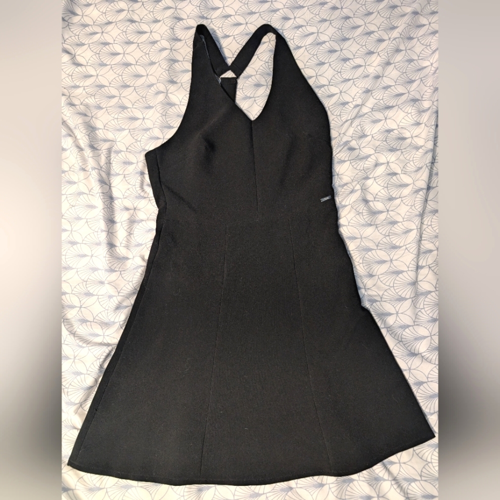 Armani Exchange Black Halter Sheath Dress